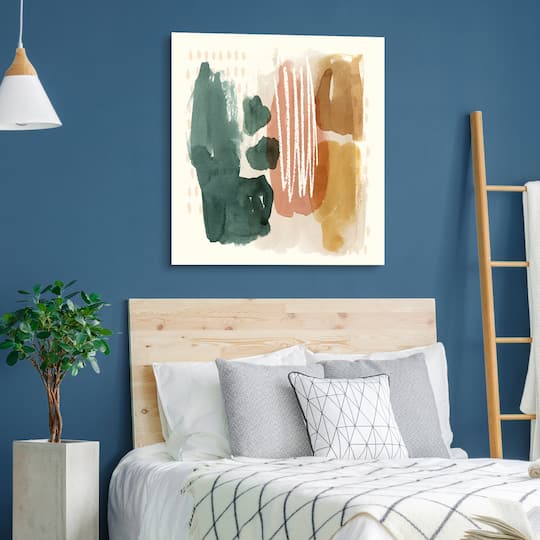 Empire Art Direct 38" x 38" Ochre Echo III Free Floating Tempered Glass Wall Art